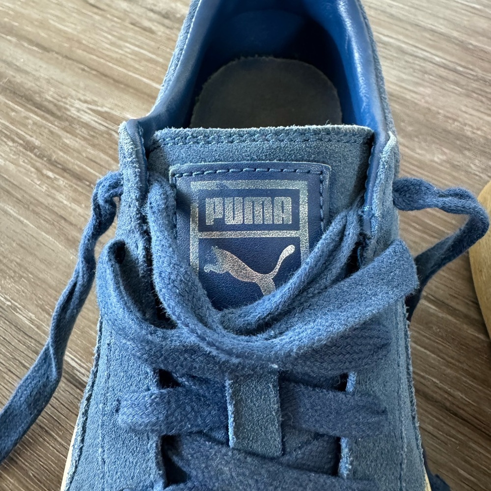 Blue Suede Mono Pumas - Picture 2 of 3